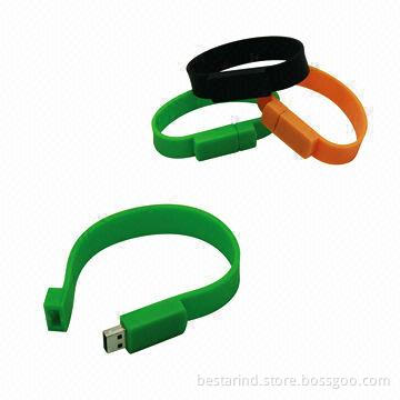 Lightweight Wristband USB Flash Drives, Comfortable to Wear, Easy to Use, Customized Colors Accepted